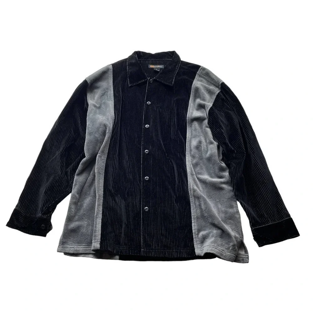 Vintage Streetwear GODBODY Collection Jacket Black Size Large Flocked PVC 90s